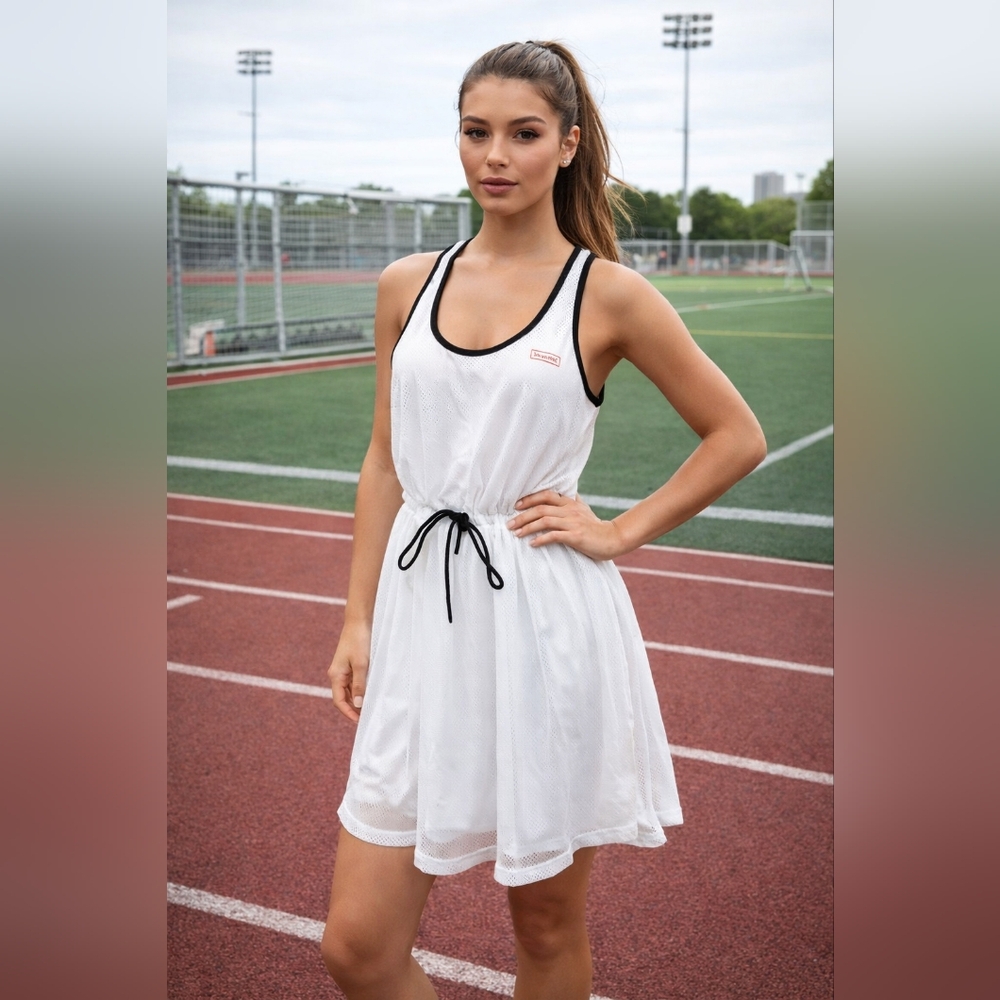 Hunter Drawstring Mesh Dress